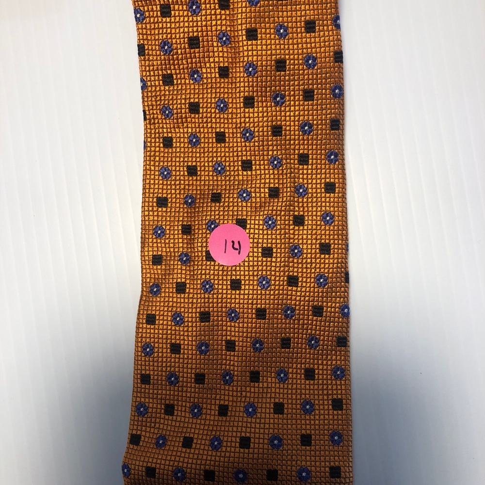 Bachrach Vibrant Orange and Blue Patterned Tie
